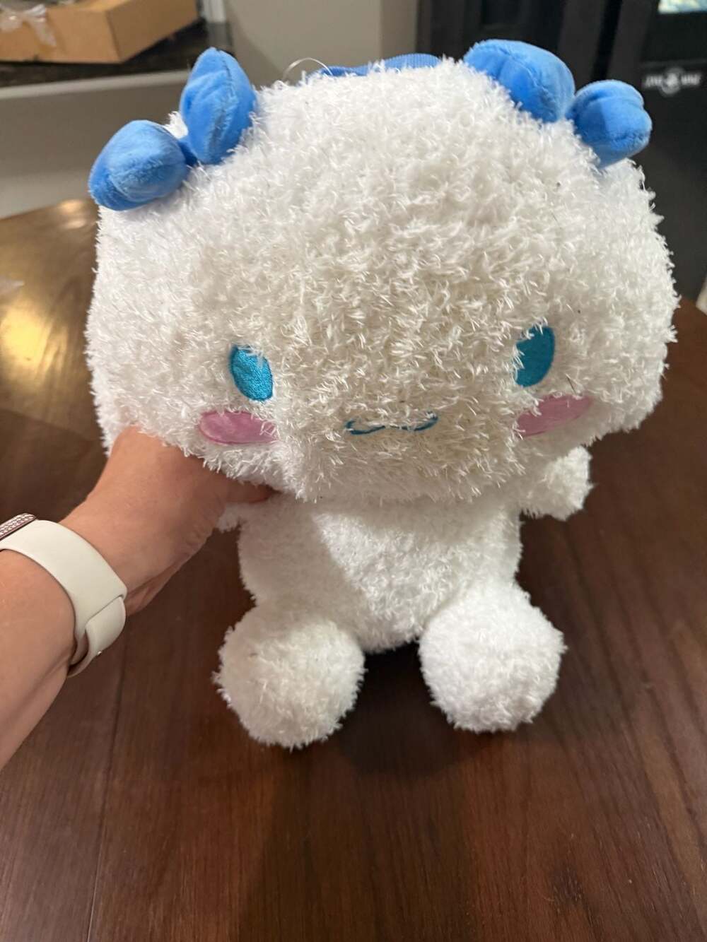 Sanrio Cinnamoroll Feather Plush Backpack White